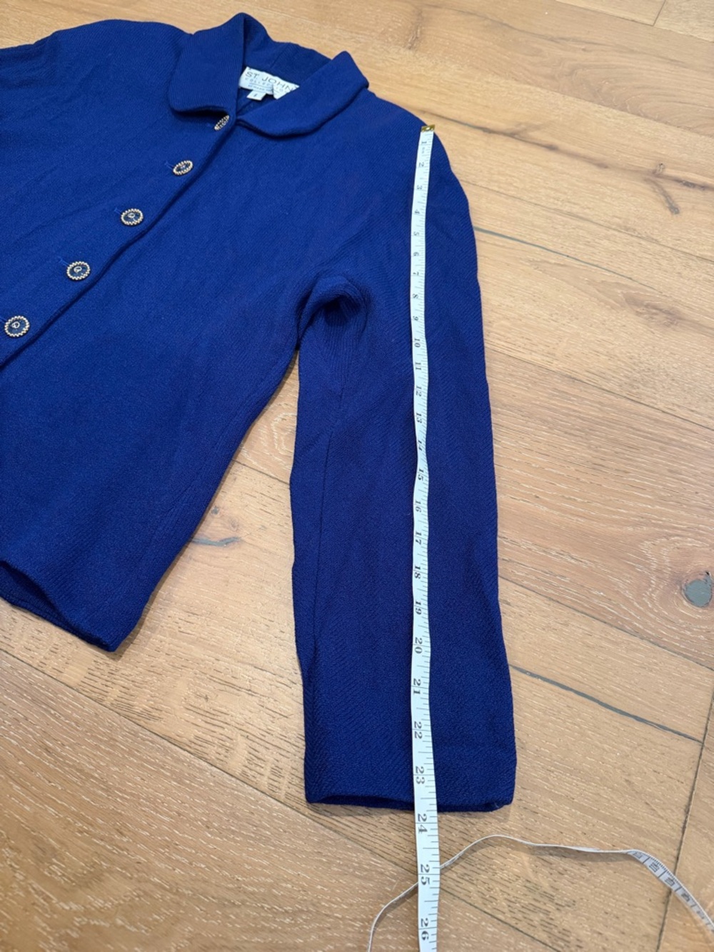 St. John Women's Blue Knit Jacket - size 6 - Picture 6 of 7